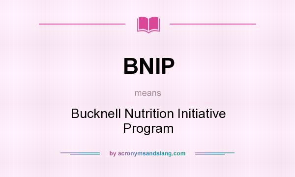 What does BNIP mean? It stands for Bucknell Nutrition Initiative Program
