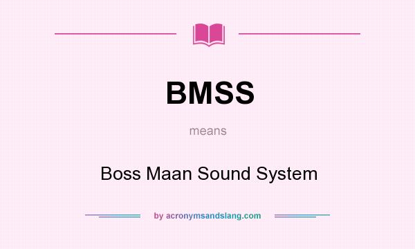 What does BMSS mean? It stands for Boss Maan Sound System