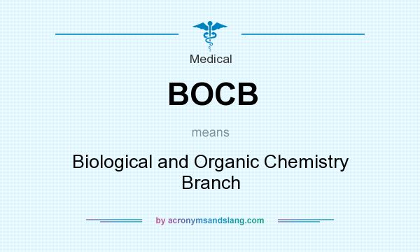 What does BOCB mean? It stands for Biological and Organic Chemistry Branch