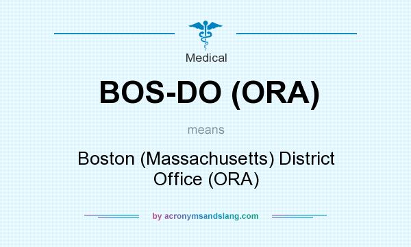 What does BOS-DO (ORA) mean? It stands for Boston (Massachusetts) District Office (ORA)