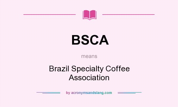 What does BSCA mean? It stands for Brazil Specialty Coffee Association