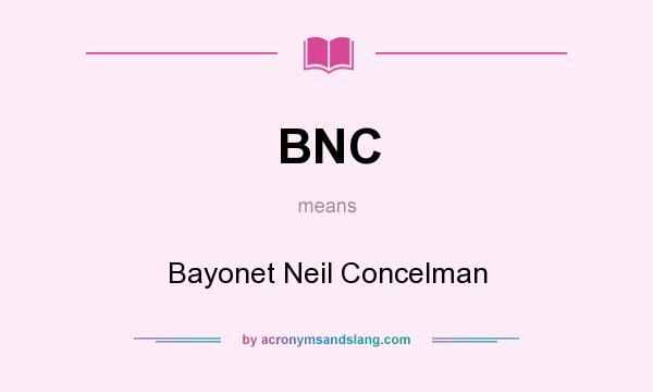 What does BNC mean? It stands for Bayonet Neil Concelman