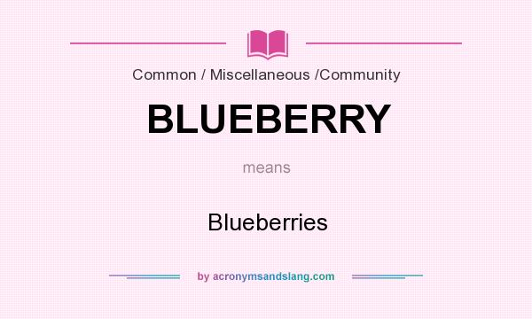 What does BLUEBERRY mean? It stands for Blueberries