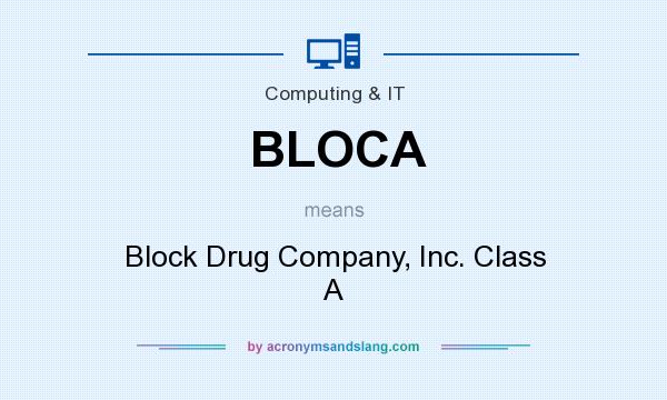 What does BLOCA mean? It stands for Block Drug Company, Inc. Class A