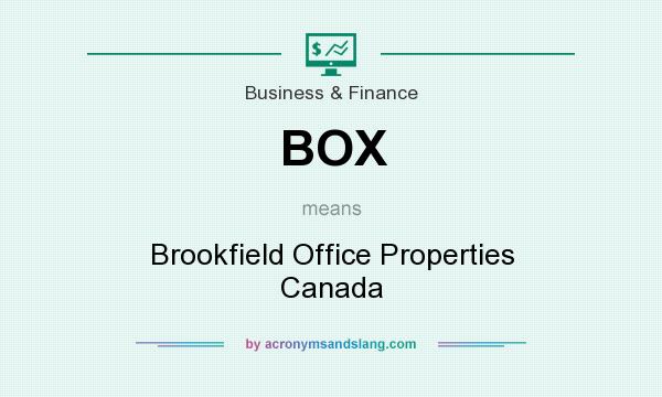 What does BOX mean? It stands for Brookfield Office Properties Canada
