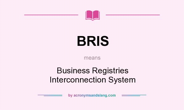 What does BRIS mean? It stands for Business Registries Interconnection System