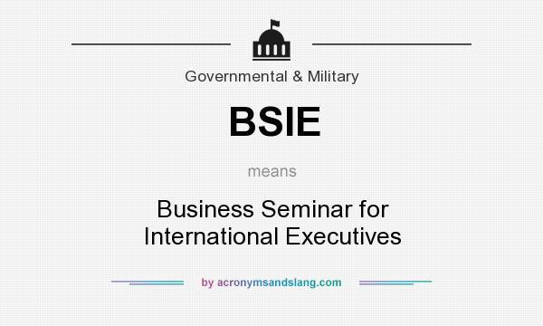 What does BSIE mean? It stands for Business Seminar for International Executives