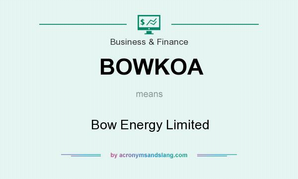What does BOWKOA mean? It stands for Bow Energy Limited