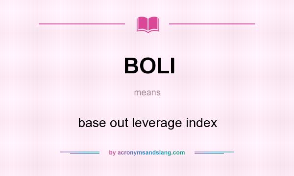 What does BOLI mean? It stands for base out leverage index