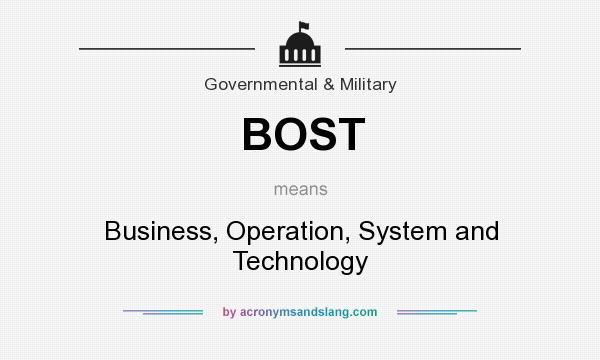 What does BOST mean? It stands for Business, Operation, System and Technology