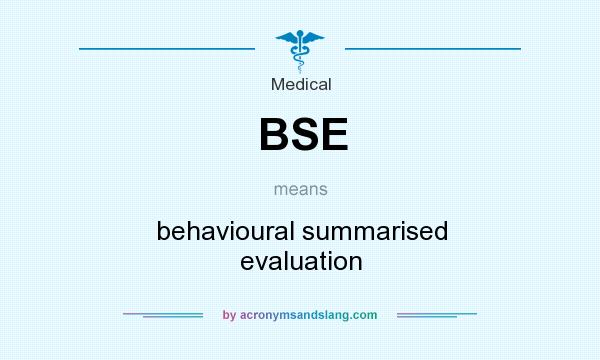 What does BSE mean? It stands for behavioural summarised evaluation