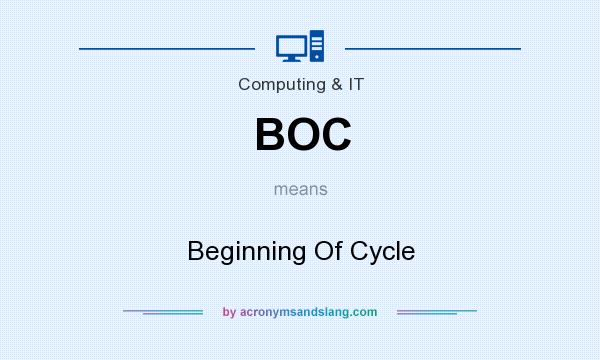 What does BOC mean? It stands for Beginning Of Cycle