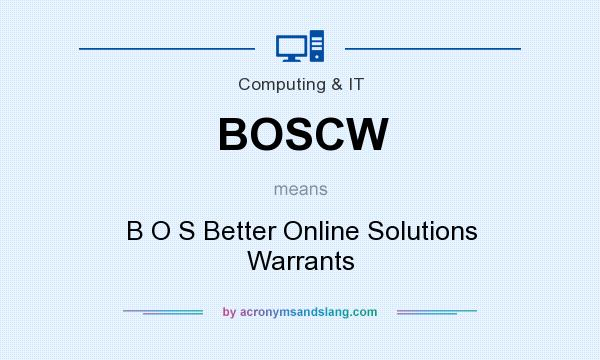 What does BOSCW mean? It stands for B O S Better Online Solutions Warrants