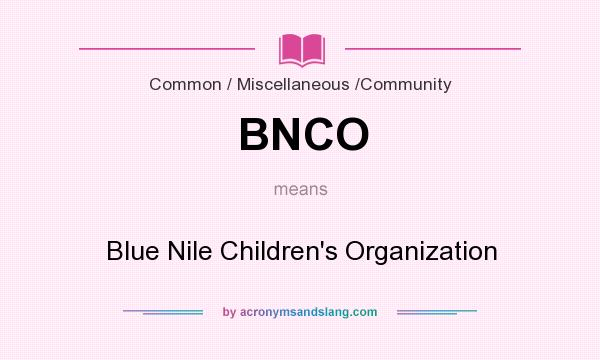 What does BNCO mean? It stands for Blue Nile Children`s Organization