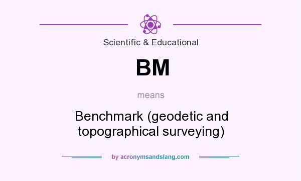 What does BM mean? It stands for Benchmark (geodetic and topographical surveying)