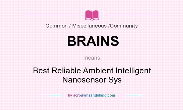 What does BRAINS mean? It stands for Best Reliable Ambient Intelligent Nanosensor Sys