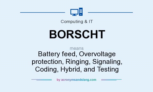 What does BORSCHT mean? It stands for Battery feed, Overvoltage protection, Ringing, Signaling, Coding, Hybrid, and Testing