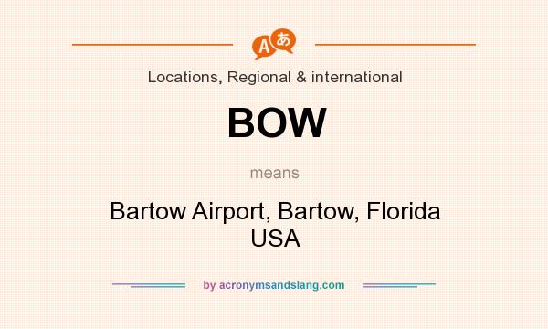 What does BOW mean? It stands for Bartow Airport, Bartow, Florida USA