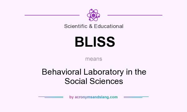 What does BLISS mean? It stands for Behavioral Laboratory in the Social Sciences