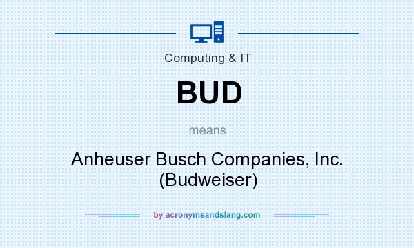 What does BUD mean? It stands for Anheuser Busch Companies, Inc. (Budweiser)
