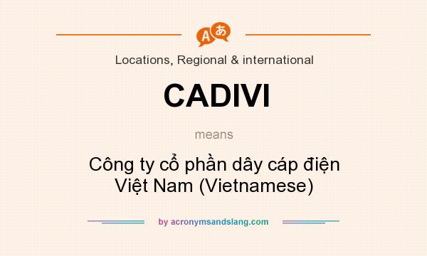 What does CADIVI mean? It stands for Công ty cổ phần dây cáp điện Việt Nam (Vietnamese)