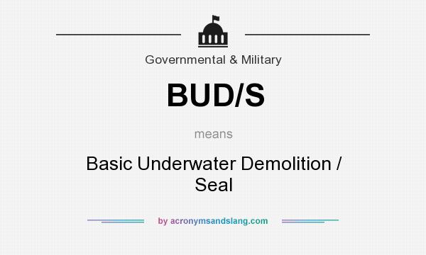 What does BUD/S mean? It stands for Basic Underwater Demolition / Seal