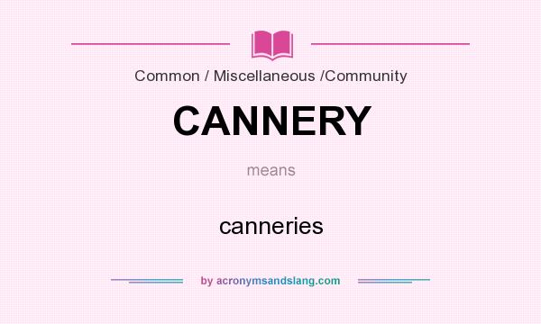 What does CANNERY mean? It stands for canneries