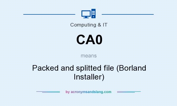 What does CA0 mean? It stands for Packed and splitted file (Borland Installer)