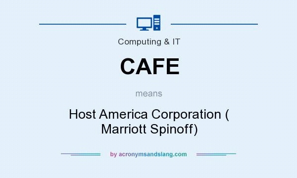 What does CAFE mean? It stands for Host America Corporation ( Marriott Spinoff)