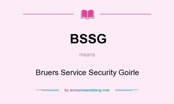 What does BSSG mean? It stands for Bruers Service Security Goirle