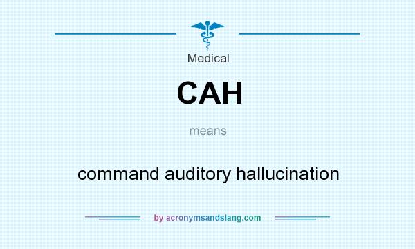 What does CAH mean? It stands for command auditory hallucination