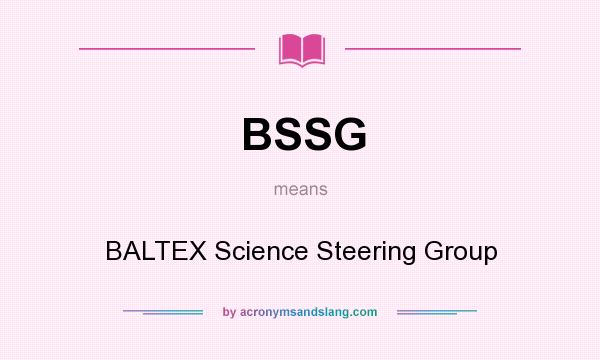 What does BSSG mean? It stands for BALTEX Science Steering Group