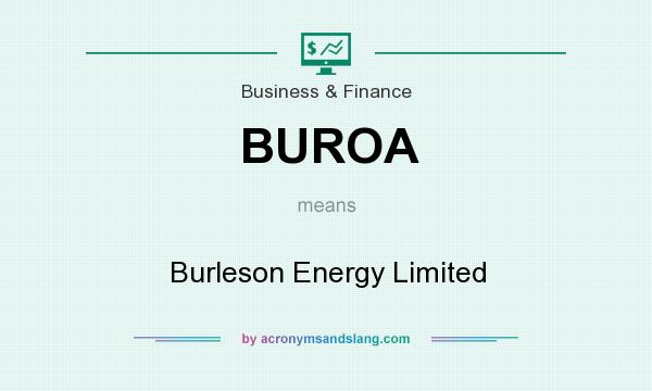 What does BUROA mean? It stands for Burleson Energy Limited