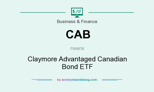 What does CAB mean? It stands for Claymore Advantaged Canadian Bond ETF
