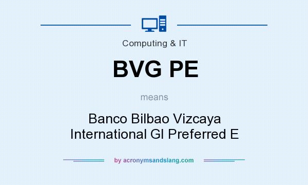 What does BVG PE mean? It stands for Banco Bilbao Vizcaya International GI Preferred E