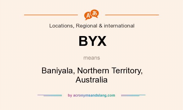 What does BYX mean? It stands for Baniyala, Northern Territory, Australia