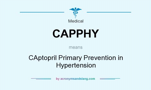 What does CAPPHY mean? It stands for CAptopril Primary Prevention in Hypertension