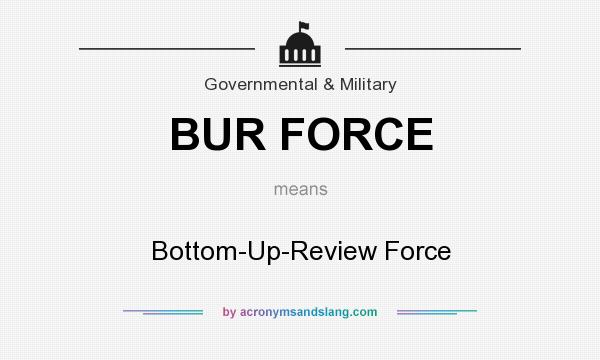 What does BUR FORCE mean? It stands for Bottom-Up-Review Force