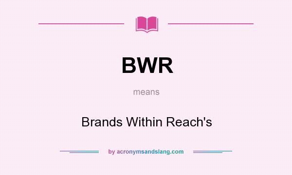What does BWR mean? It stands for Brands Within Reach`s