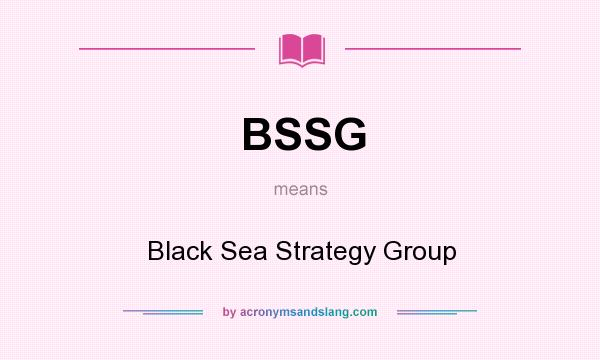 What does BSSG mean? It stands for Black Sea Strategy Group