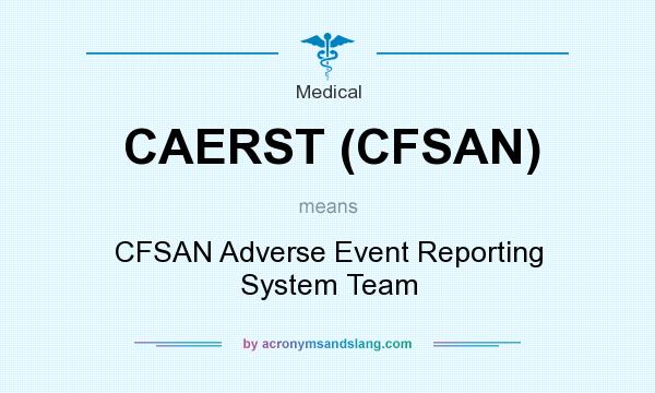 What does CAERST (CFSAN) mean? It stands for CFSAN Adverse Event Reporting System Team