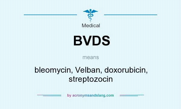What does BVDS mean? It stands for bleomycin, Velban, doxorubicin, streptozocin