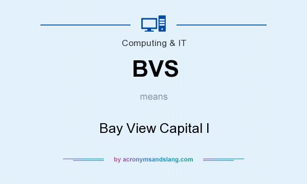 What does BVS mean? It stands for Bay View Capital I