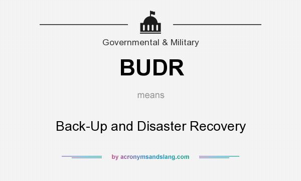 What does BUDR mean? It stands for Back-Up and Disaster Recovery