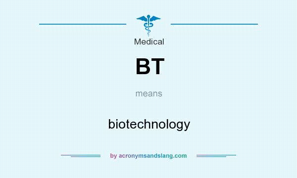 What does BT mean? It stands for biotechnology
