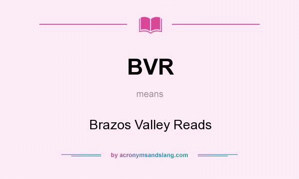 What does BVR mean? It stands for Brazos Valley Reads