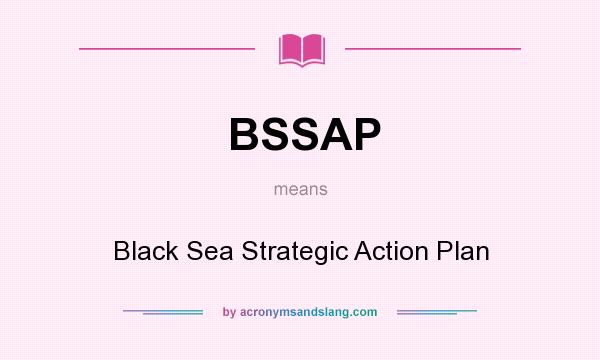 What does BSSAP mean? It stands for Black Sea Strategic Action Plan