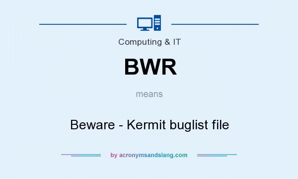 What does BWR mean? It stands for Beware - Kermit buglist file
