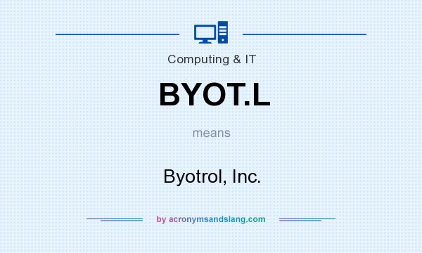 What does BYOT.L mean? It stands for Byotrol, Inc.
