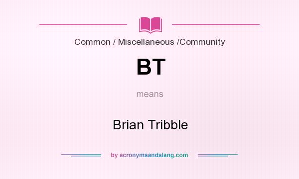 What does BT mean? It stands for Brian Tribble